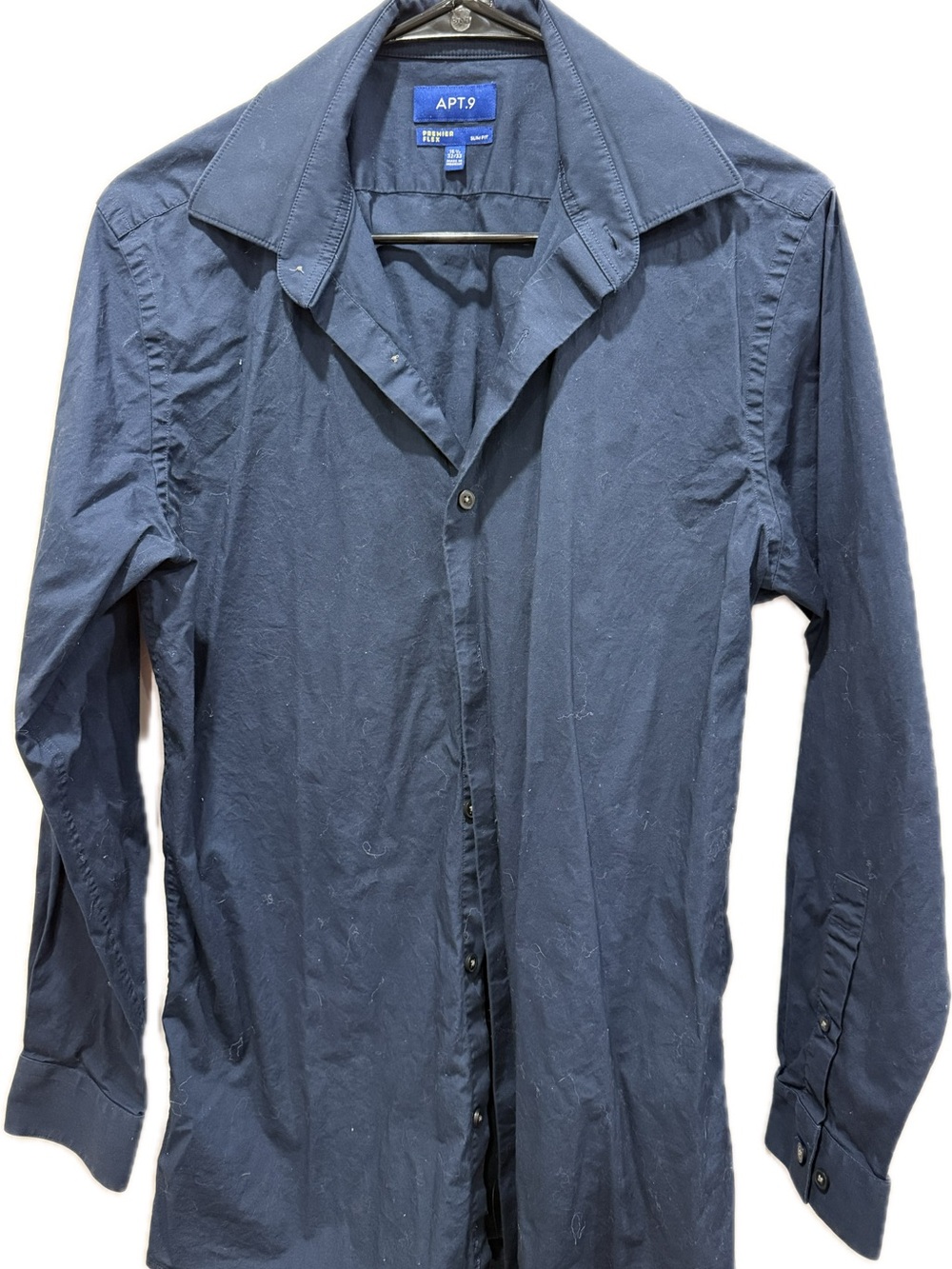 Apt. 9 Men's Dark Blue Long Sleeve Button-Up Shirt